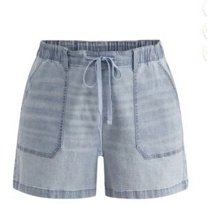 NEW Terra & Sky Denim Pull-On Shorts sz 3X 24W-26W Lt Blue Wash 4.75" Inseam NWT